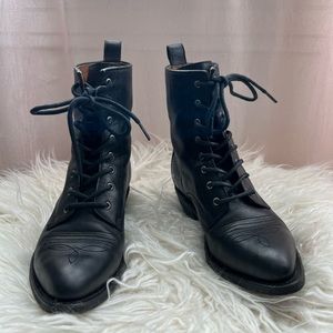 FRYE lace up black boots